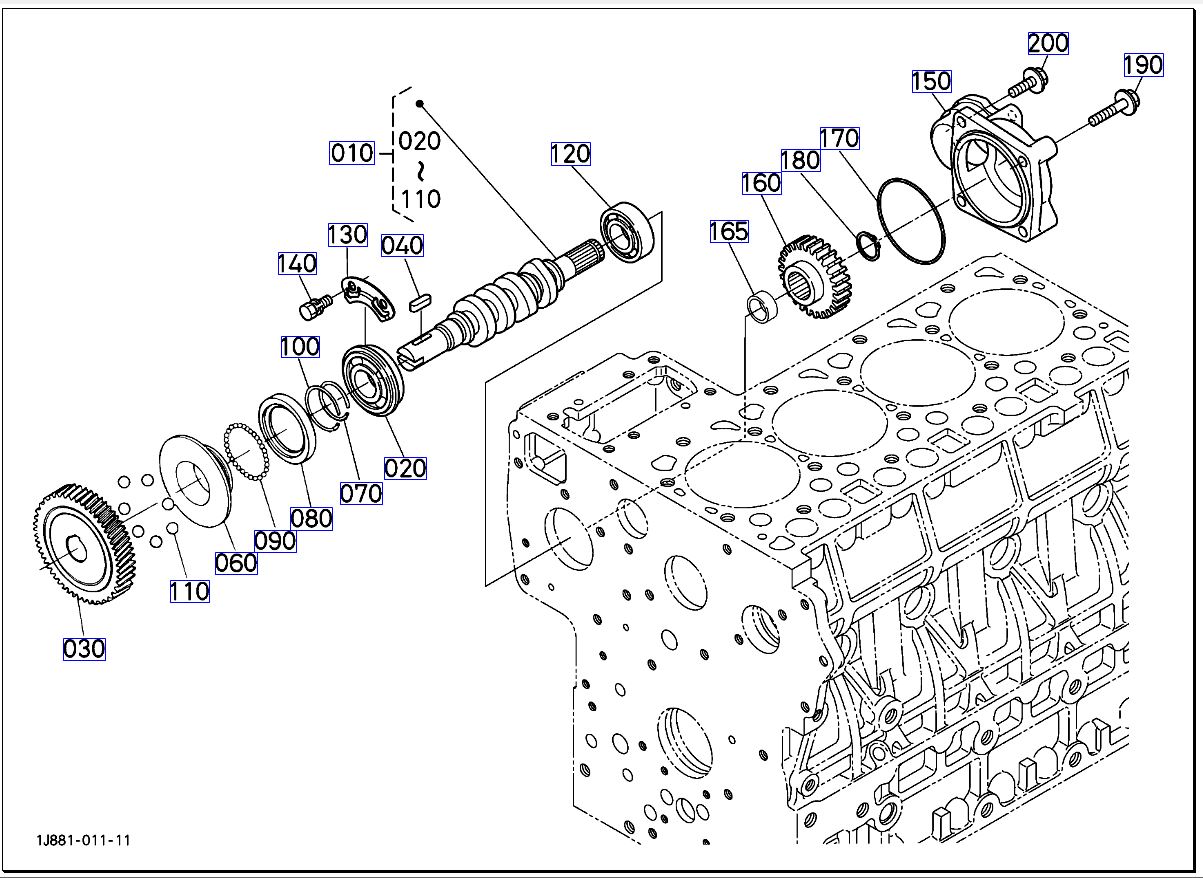 trục cam nhiên liệu và trục bộ điều chỉnh